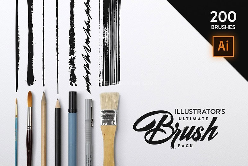 200+Illustrator插画师专业画笔套装